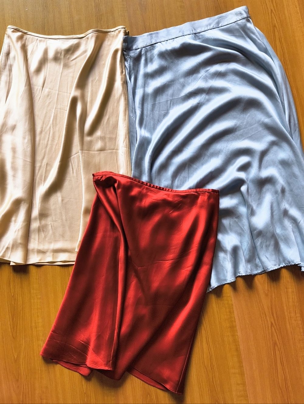 100% Silk ~ Lot Of 3 ~ 2 Ralph Lauren NWOT and 1 Amour Vert Skirts Size 14 / 32